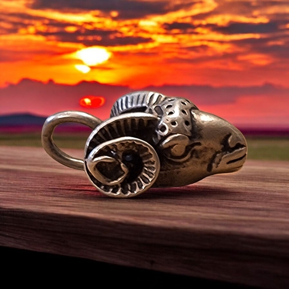 ✨️OOAK! Vintage Sterling Silver Ram head pendant - Picture 5 of 14